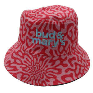 Bud & Mary's Dispensary Hat Cap Bucket Pink Geometric Embroidered Mens OSFM